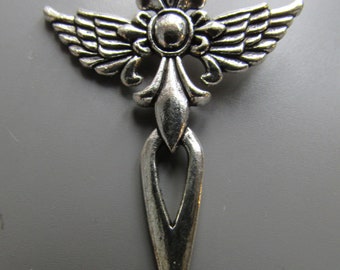 Tibetan Silver Winged Cross Jewellery Charm