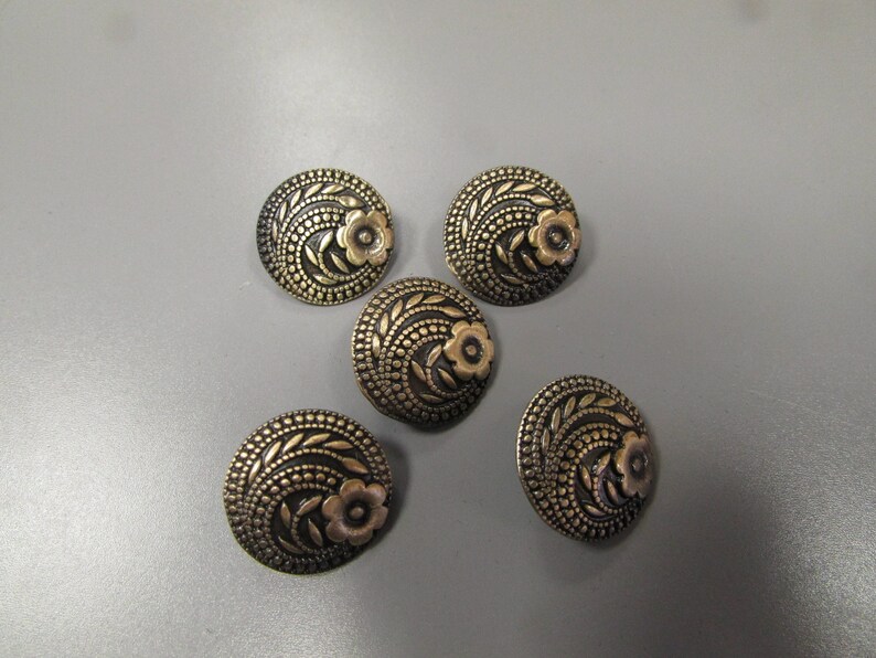 Victorian Style Bronze Buttons 1.8cm Diameter X 5 Etsy