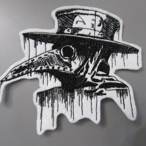 Plague Doctor Embroidered  Sew on Applique Patch