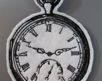 Pocket watch Embroidered  Sew on Applique Patch