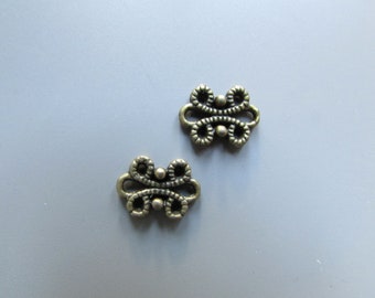 Conector de bronce Charm de joyería Steampunk x 2