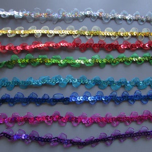 Sequin Metallic 1.5cm Braid Trim Sold By The Metre