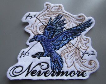Parche bordado para coser de Nevermore Raven Poe