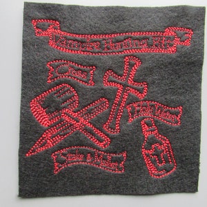 Vampire Hunting Kit Embroidered  Sew on Applique Patch