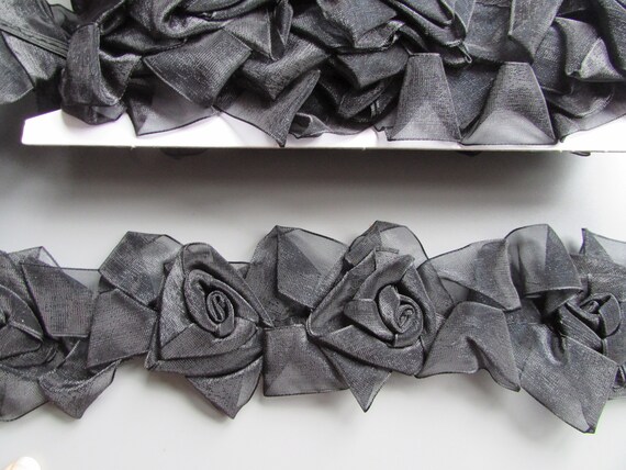 Grey /& White Damask Swirl Grosgrain Ribbon 2.2cm x 1 Metre Sewing//Crafts//Cake