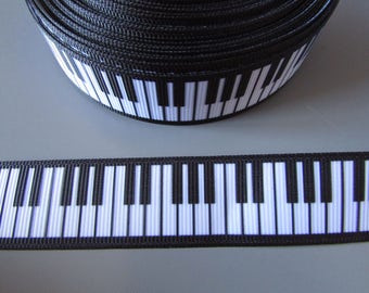 Klavier Tasten Musik 2,2 cm Ripsband x 1 Meter