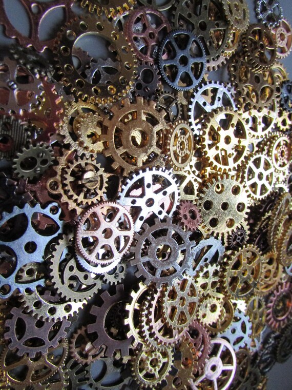 Steampunk Cogs mixed lot x 10 pieces Jewellery Charm LARP
