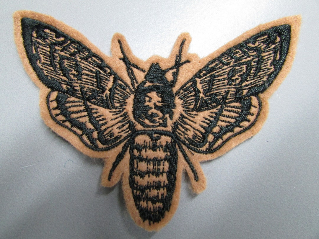 Deaths Head Moth Embroidered Sew on Applique Patch - Etsy