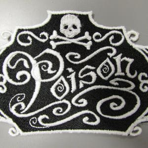 Poison Apothicaire Étiquette Brodée Patch Applique
