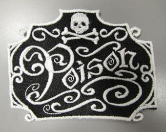 Poison Apothecary Label Embroidered Patch Applique