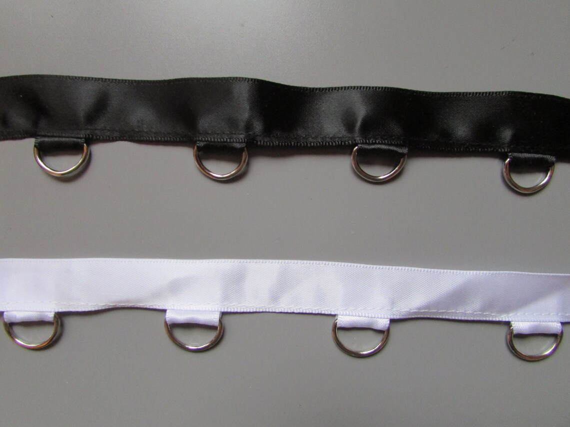 Satin D Ring 1.5cm Tape X 1 Metre Available in Black or White for ...