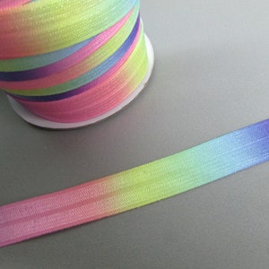 Rainbow Pastel Fold Over Elastic x 1 metre