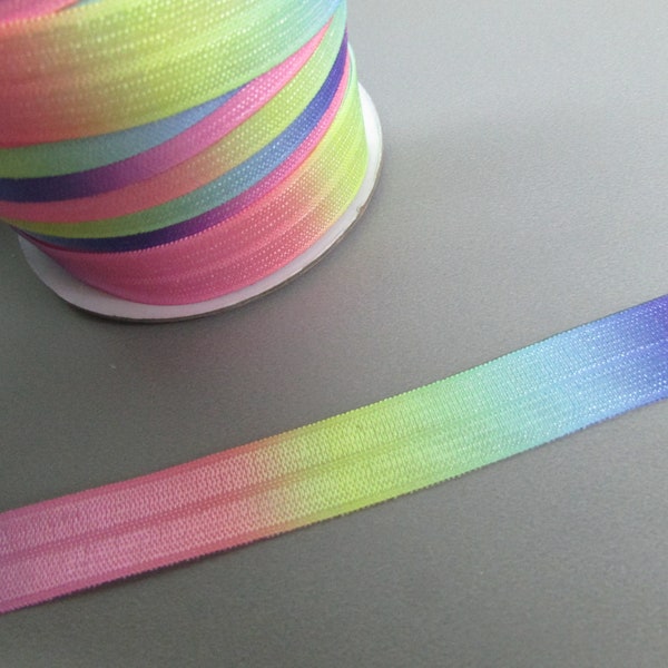 Regenbogen Pastell Falten Elastisch x 1 Meter