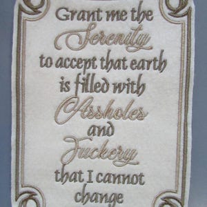 Scroll Quote Embroidered  Sew on Applique Patch