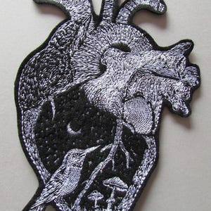 Embroidered Anatomical Heart Felt Applique Patch