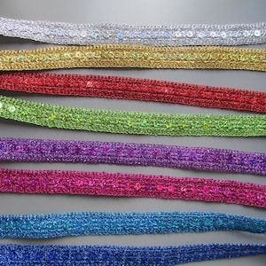 Hologram Sequin Metallic 2cm Braid Trim Sold By The Metre