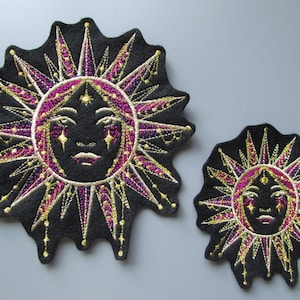 Embroidered Vintage Celestial Sun Goddess Applique Patch