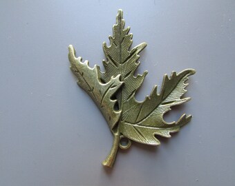 Large Bronze Leaf Jewellery making charm pendant