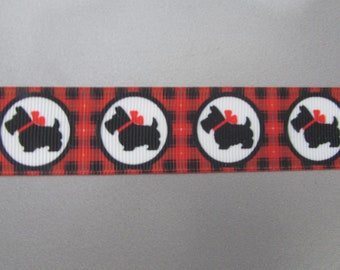 Westie dog Grosgrain Ribbon x 1 metre