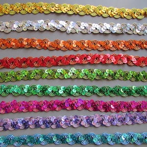 Ric Rac Hologram Sequin 1.5cm Braid Trim Sold By The Metre