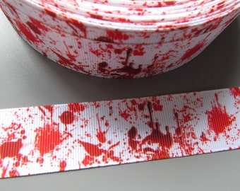 Zombie Blood Splatter Horror Grosgrain Ribbon x 1 metre