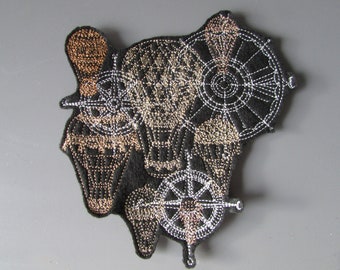 Steampunk Hot Air Balloons Embroidered  Sew on Applique Patch