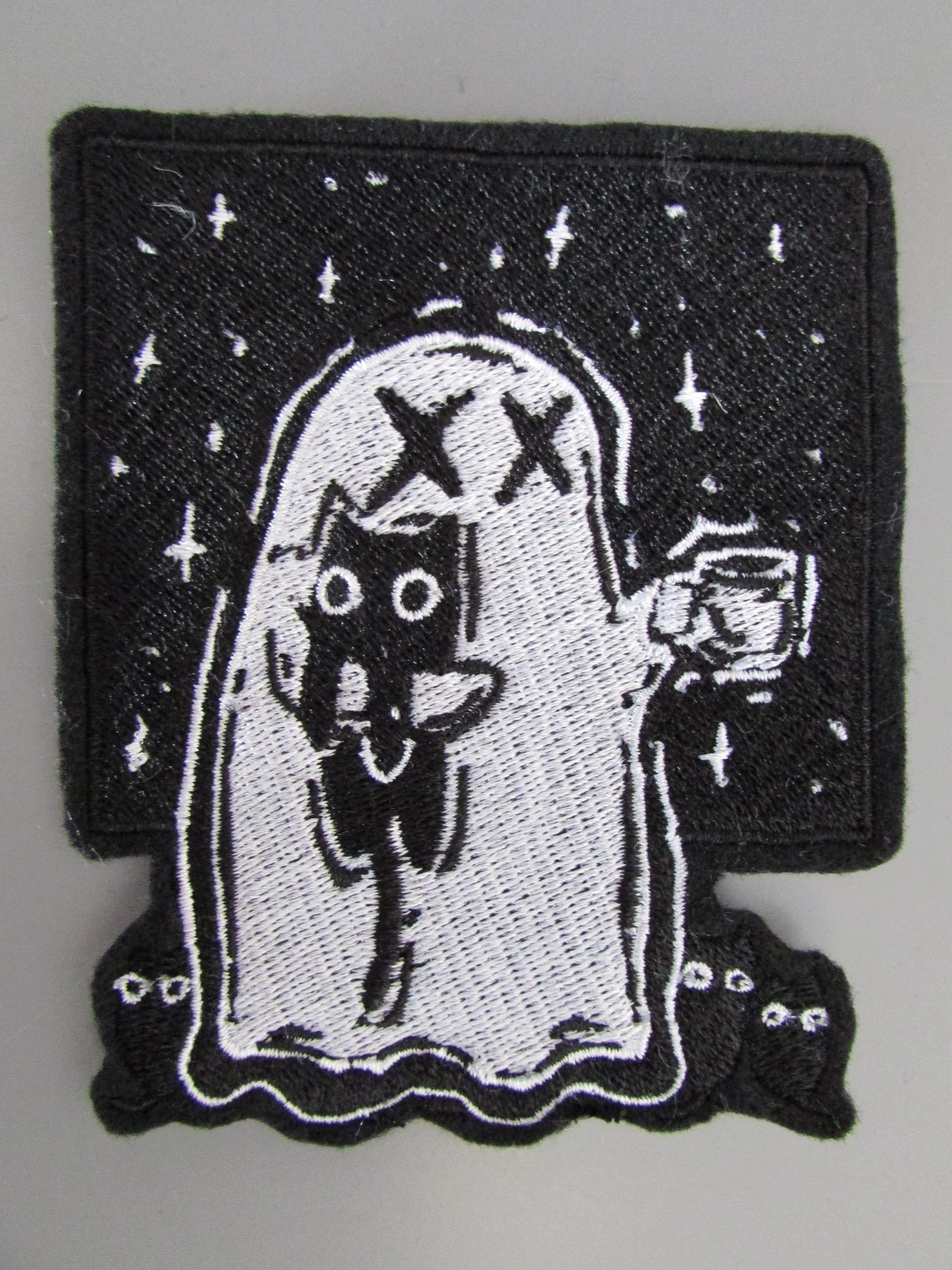 Ghost Coffee & Cats Embroidered Applique Patch - Etsy