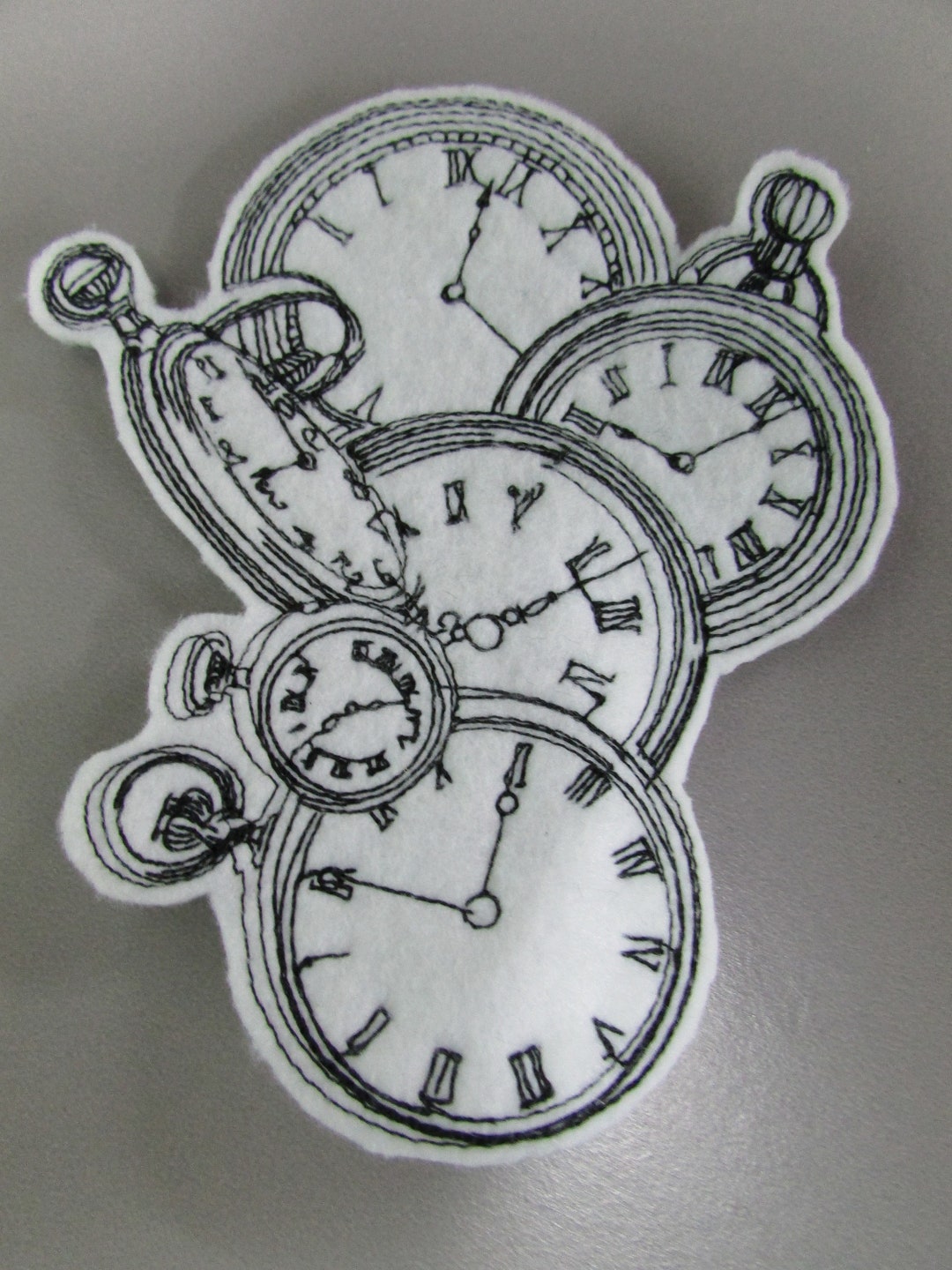 Sketchwork Clocks Steampunk Embroidered Sew on Applique Patch - Etsy