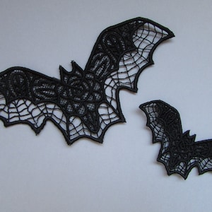 Embroidered Bat Lace Applique