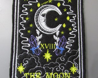 The Moon Tarot Card Embroidered  Sew on Applique Patch