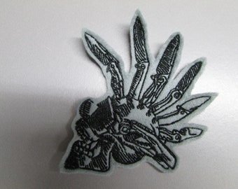 Embroidered Skull with Knives Applique Patch