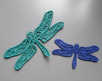 Gestickte Libelle Applikation Patch 2 Größen jede Farbe
