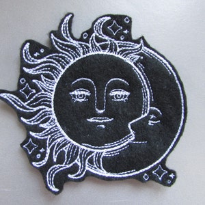 Sun and Moon Embroidered  Sew on Applique Patch