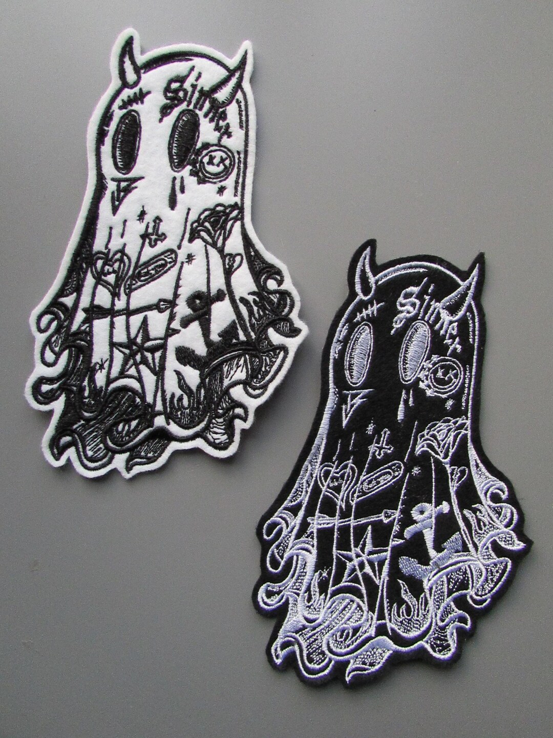 Embroidered Ghost Applique Patch - Etsy