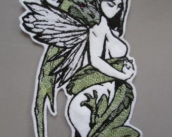 Elf and dragon Embroidered  Sew on Applique Patch