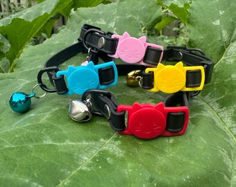 Biothane Breakaway Cat Collar, Waterproof Kitten Collar with Bell