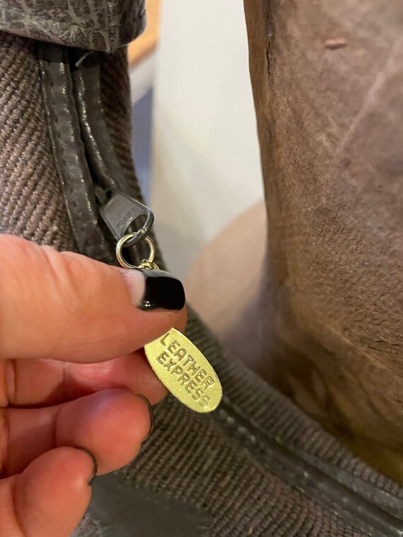 Grey Patchwork 1980’s Hobo Bag - image 8