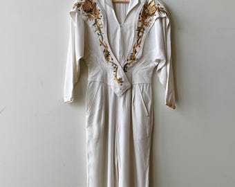 Vintage IIF Jumpsuit 80s New Wave Minimalist Black One Piece Avant Garde Full Length