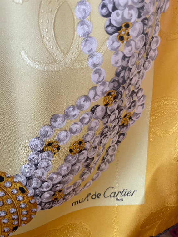 murt de Cartierスカーフ 極美品☆Cartier カルティエ マスト シルク スカーフ