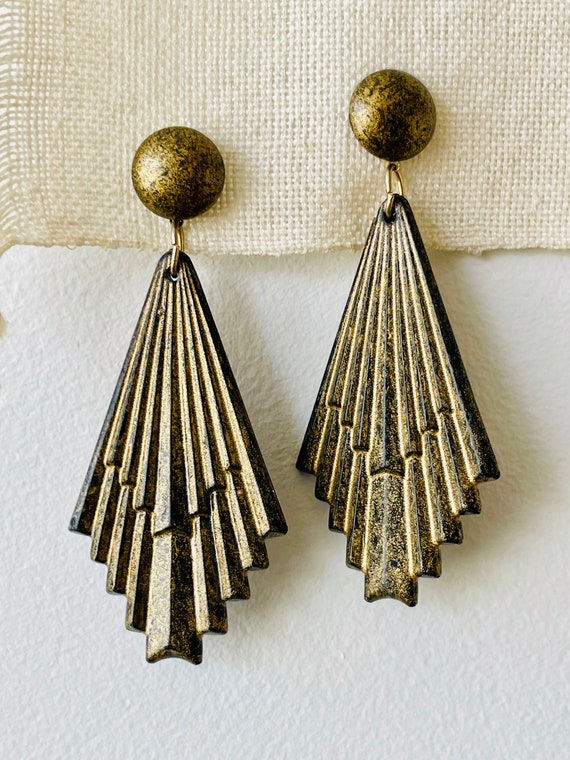 80s Does Deco Statement Earrings