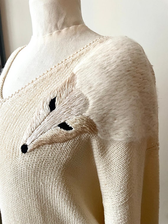 Buy Marni Knits Fox Dress | 1980s Hand-knit White Cotton & Angora Sweater Dress | Iconic Canadian Fashion Online in India - Etsy Buy Marni Knits Fox Dress | 1980s Hand-knit White Cotton & Angora Sweater Dress | Iconic Canadian Fashion Online in India - Etsy