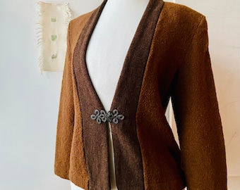 Chaqueta de lana marrón tabaco de los años 60