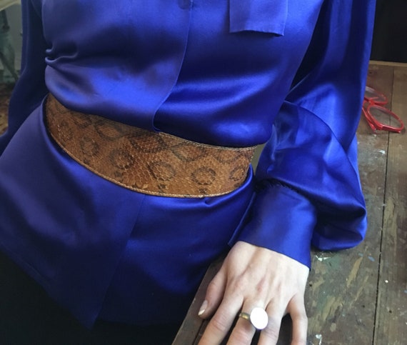 Brown Snakeskin 1980s Belt