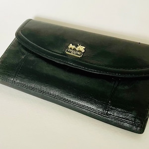 Grand portefeuille en cuir noir lisse C#%#h