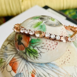 Gorgeous Rhinestone and Sterling Y2k Tennis Bracelet