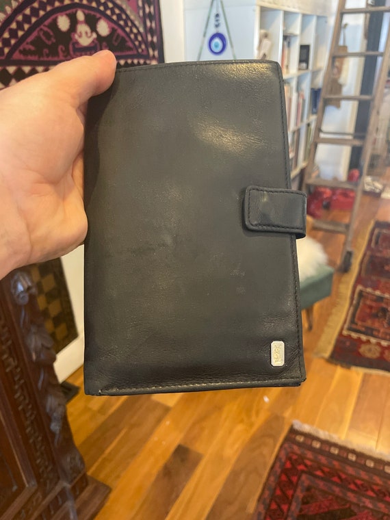 YSL Large Slick Black Leather Wallet 