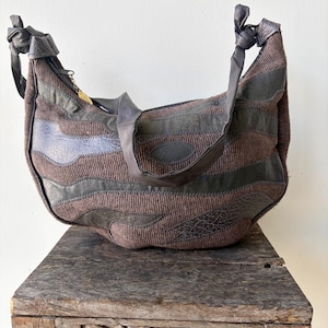 Sac hobo vintage Henri Bendel en patchwork – fin des années 1990-début des années 2000