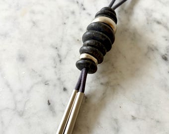 Y2K Two A Modernist Statement Necklace | Geometric Stone Pendant