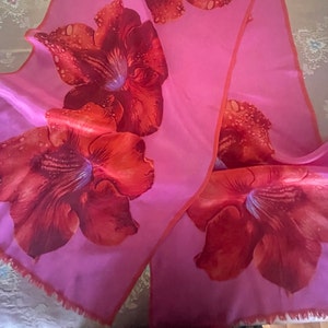 80s Vibrant Anne Klein for the Vera Company Japanese Silk Scarf