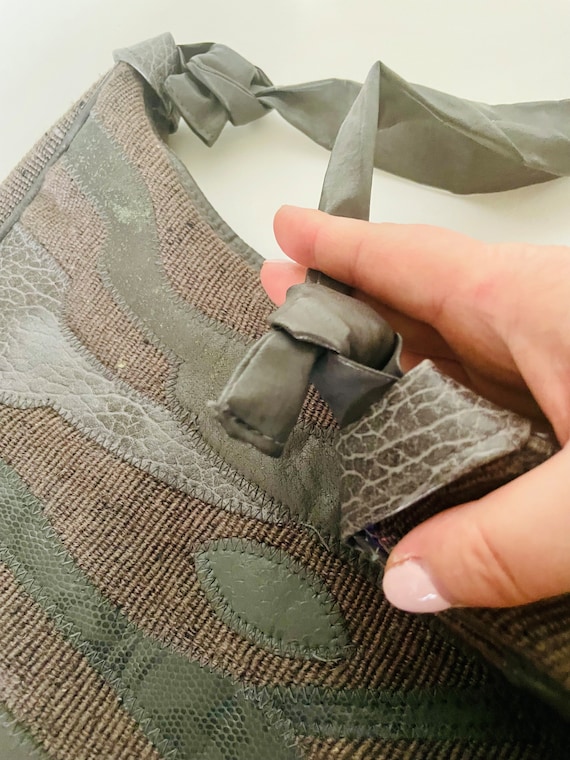 Grey Patchwork 1980’s Hobo Bag - image 3